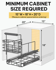 Under cabinet trash can with side-mount bag access