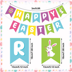 12 bunny egg hanging swirl decorations
