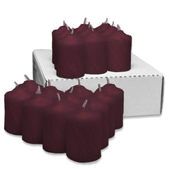 Box of 20 Burgundy Mulberry votive candles textured finish
