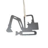 Burke Metal Work mini excavator ornament raw steel 14 gauge