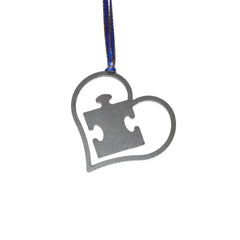 Burke Metal Work puzzle piece heart ornament autism 2.7 x 2.7 inches