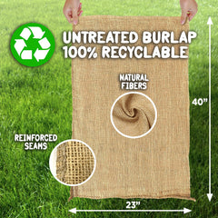 Durable burlap potato sack race bag with reinforced edges