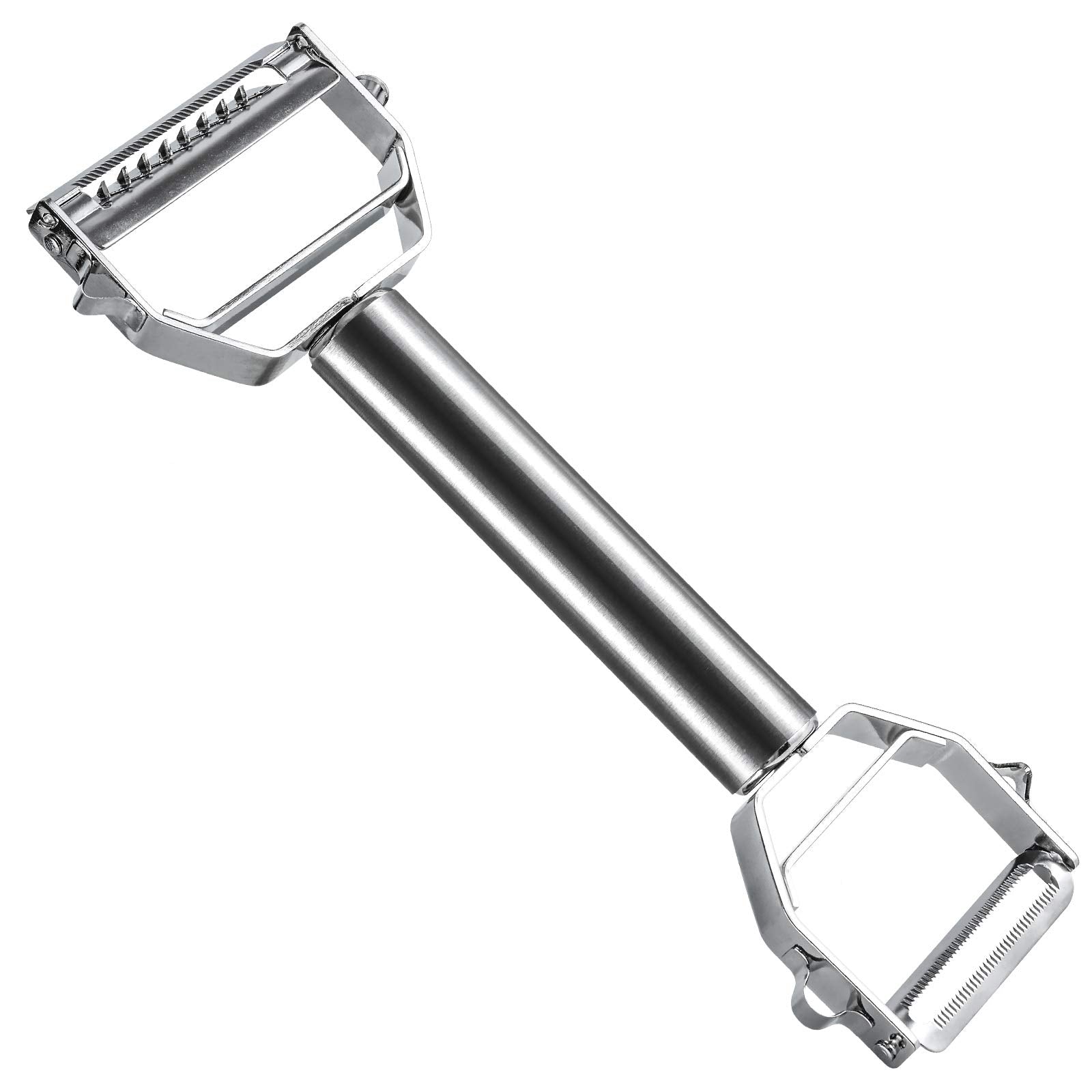 BURLIHOME double-sided vegetable peeler with two heads stainless steel