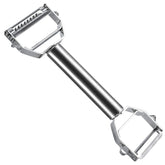 BURLIHOME double-sided vegetable peeler with two heads stainless steel