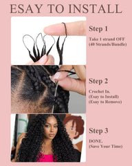 Pre-looped Pre-Separated miracle texture crochet hair packaging