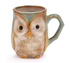 Burton & Burton 9730074 Owl Coloring Mug 12 oz blue green porcelain