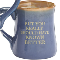 Back message on mug reading but you really should have known better
