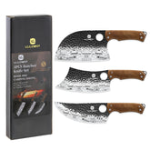 Butcher Knife Set 3PCS stainless blades overview