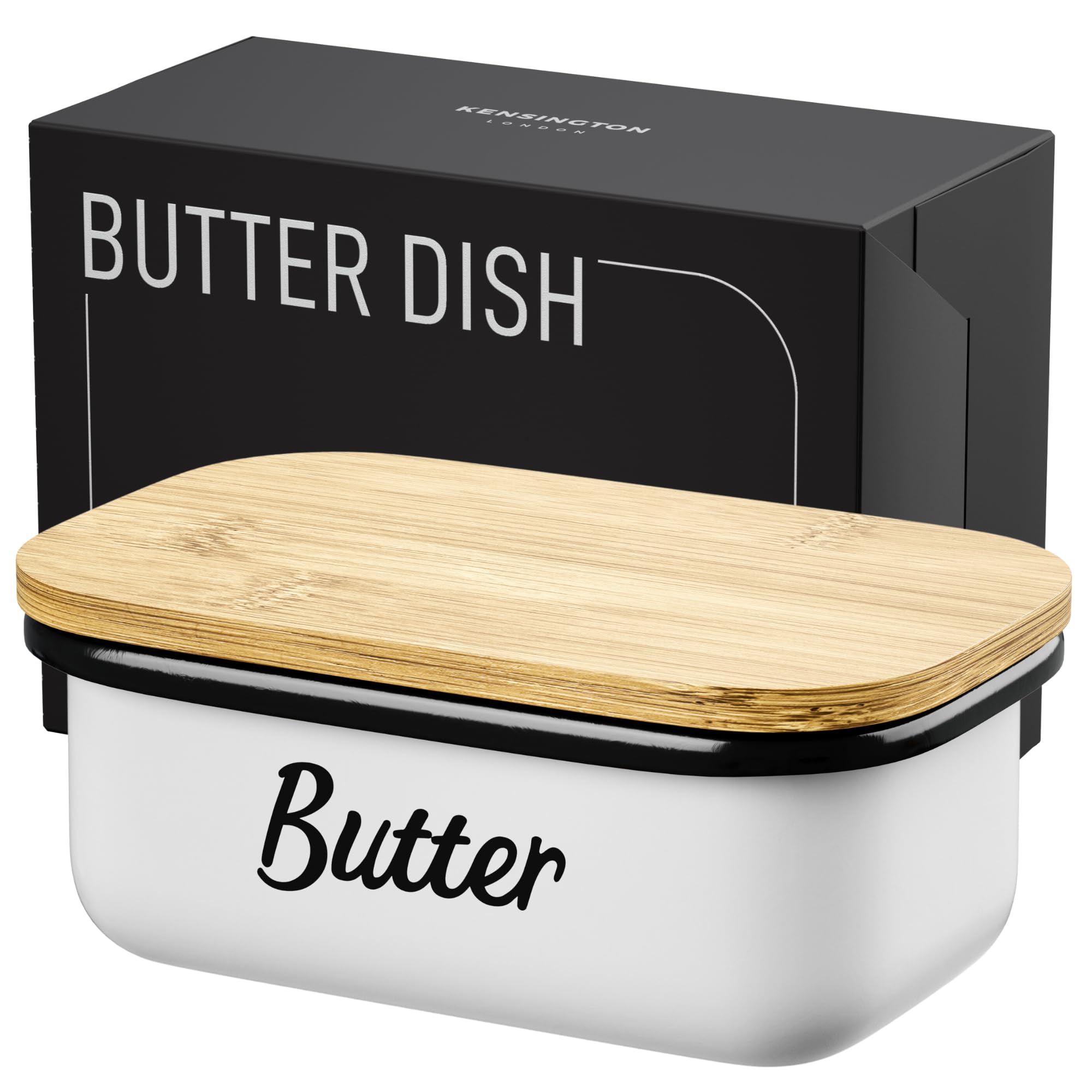 Butter Dish with Lid Mantequillera on countertop