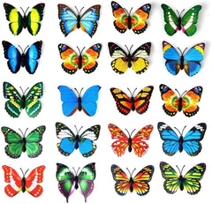 Butterfly magnets for walls and refrigerators 20 piece set