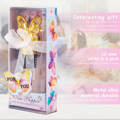 Butterfly wine bottle stopper wedding favors display