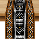 Buxiuer Kwanzaa table runner with geometric mud cloth pattern