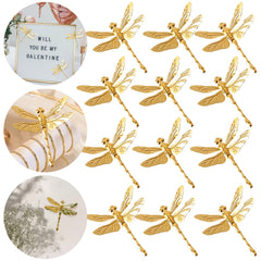 BYBOUS 12Pcs Gold Wall Decor dragonfly set 2.75in each