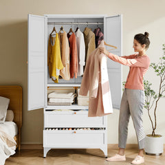 BYNSOE steel wardrobe closet with two drawers