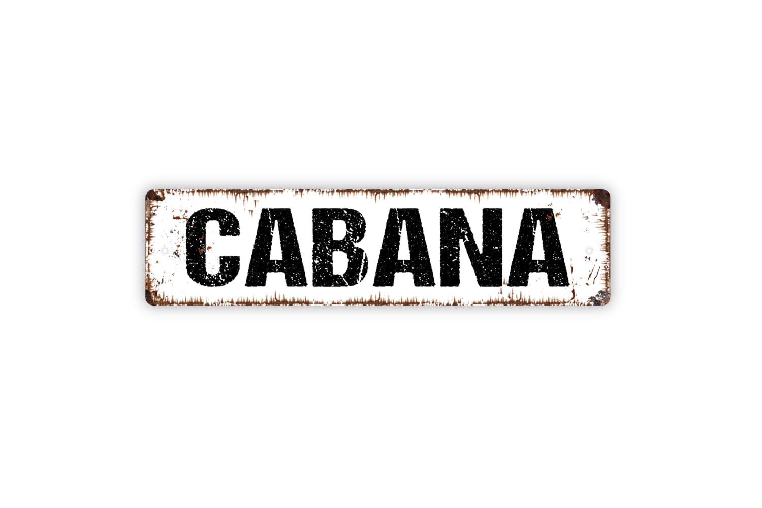 Cabana metal sign street sign plaque front view