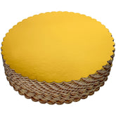25-pack 10 inch round cake boards gold