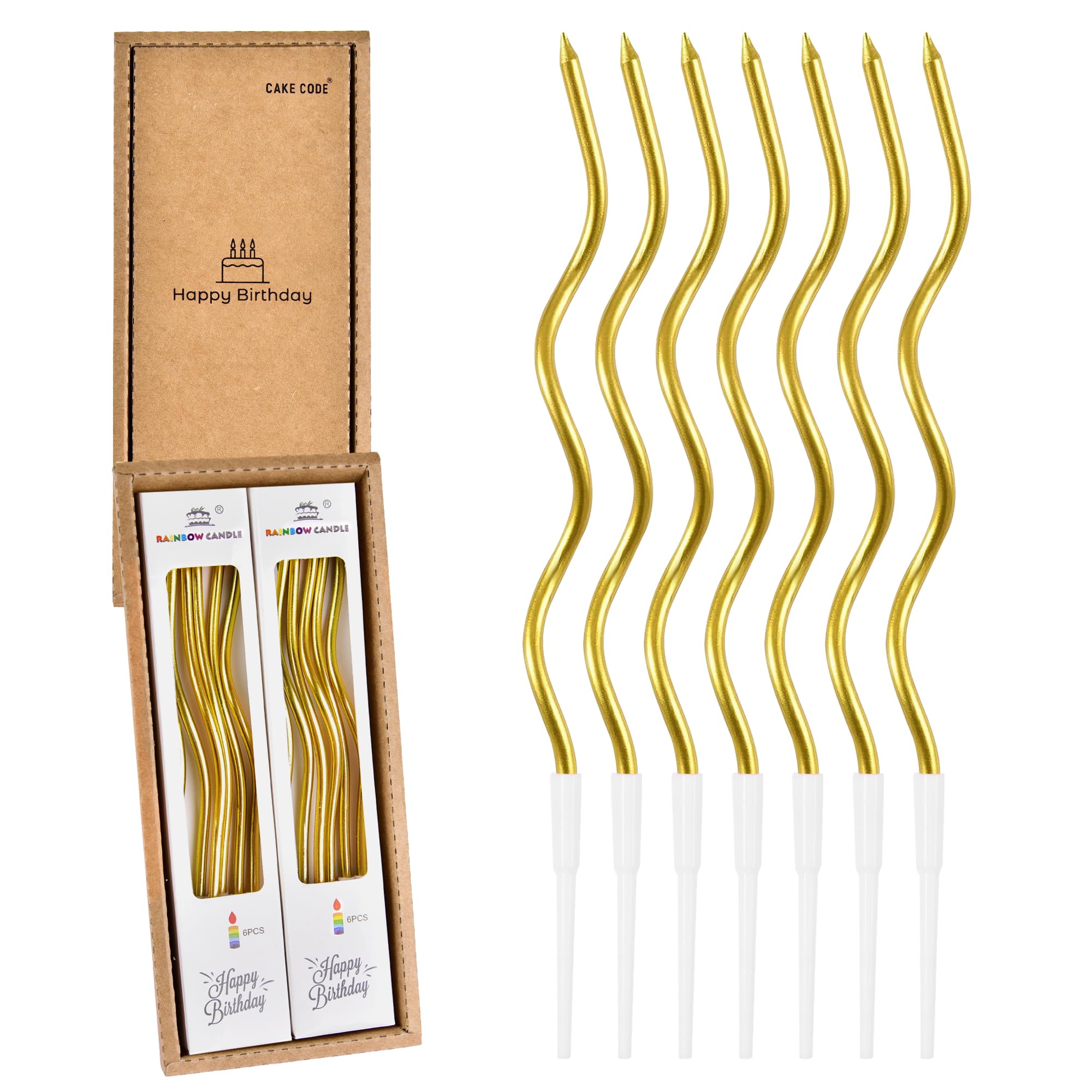CAKE CODE 12-count Gold Spiral Candles product image