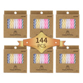CAKE CODE 144-count classic spiral birthday candles bulk pack