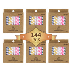CAKE CODE 144-count classic spiral birthday candles bulk pack