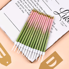 Pink green gold tapered candles by CAKE CODE