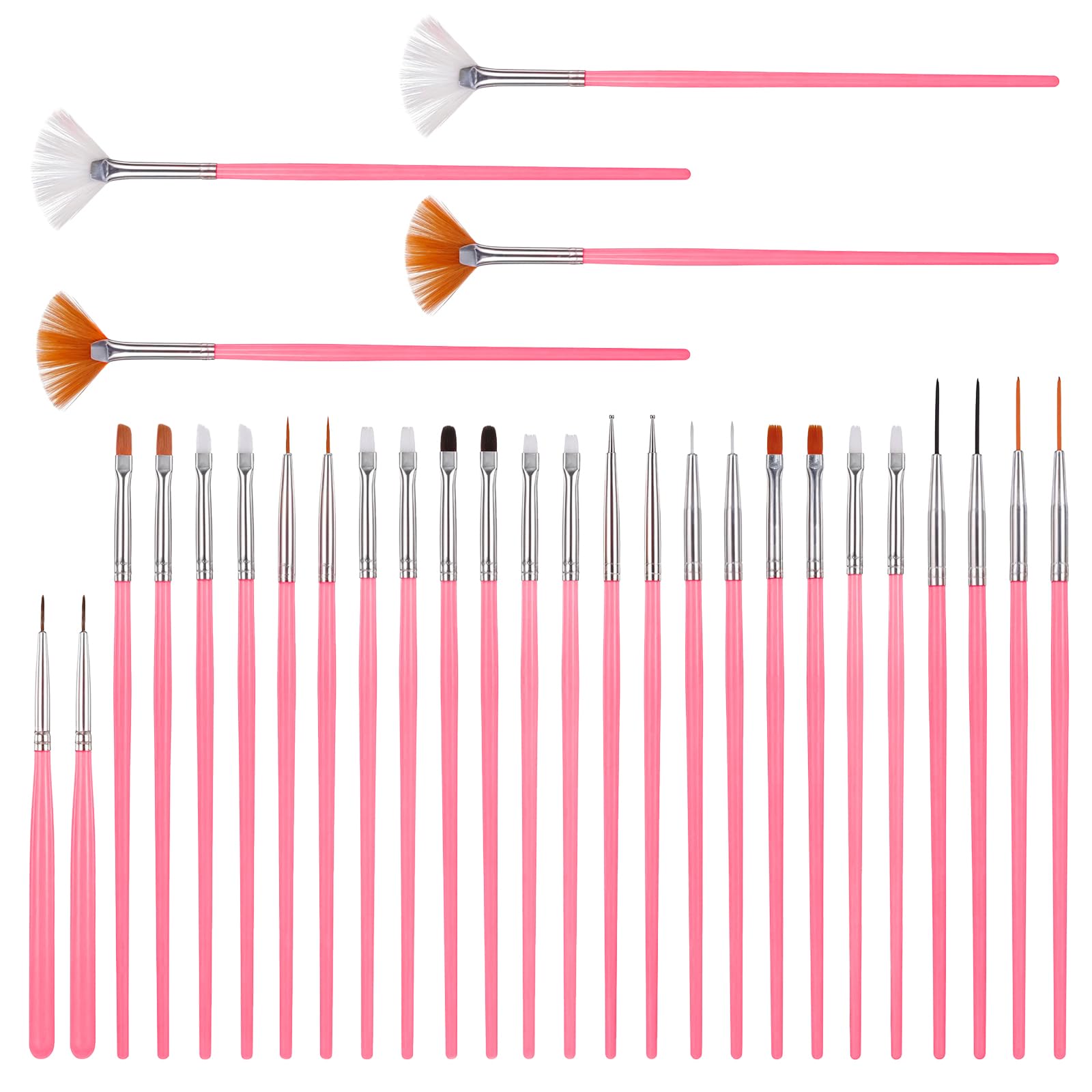 Cake decorating brushes set pink 30 pieces for fondant and cookies