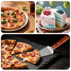 Cake pizza dessert spatula utensils in kitchen