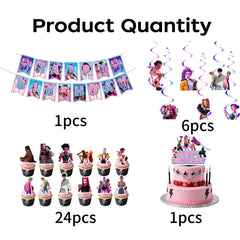 Cake topper for birthday cupcakes from 32-piece kit