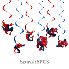 Cake toppers and hanging swirls for spider party