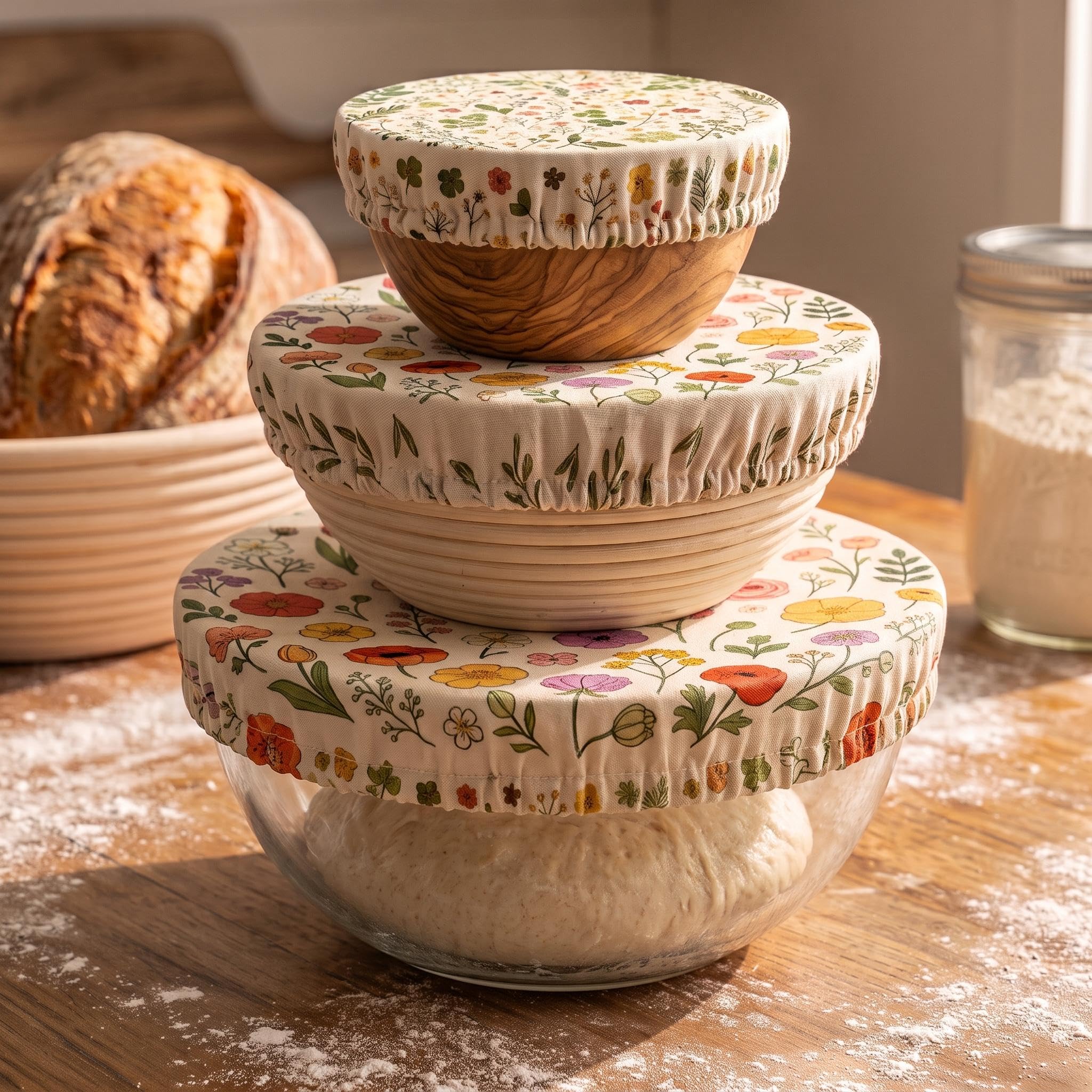 calaytaly 8 inch beeswax bowl cover for bread proofing