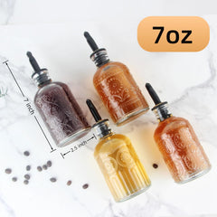 Syrup dispenser set with stainless steel pouring spouts