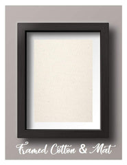 Framed print option shown with black frame for Call Me Dad burlap or cotton print