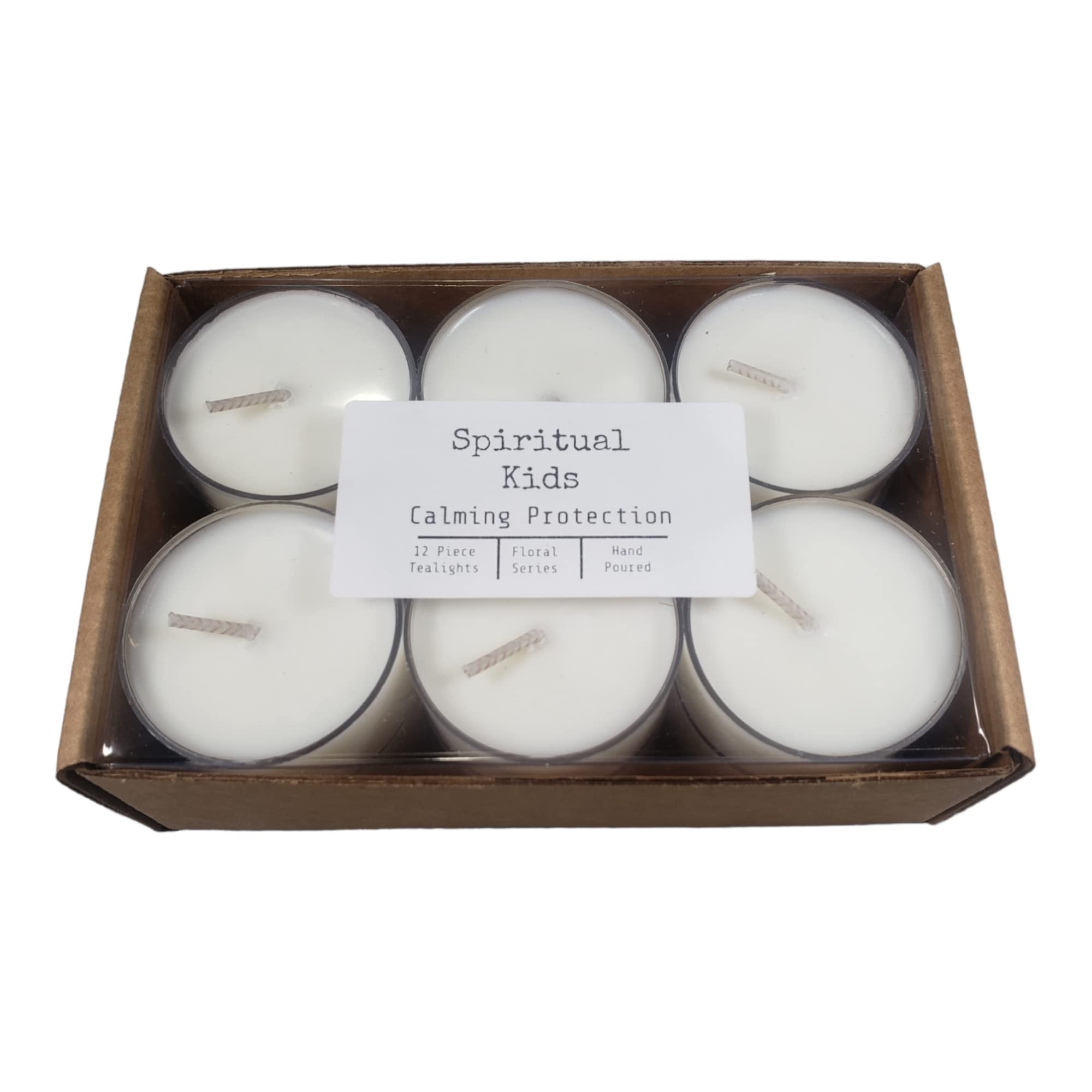 Calming Protection Lavender Sage Soy Tealights 12ct package