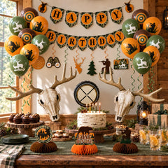 Camo banner for hunting themed birthday party