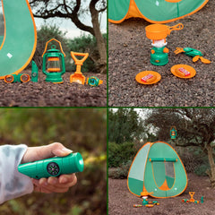 mini play space tent interior with reading nook