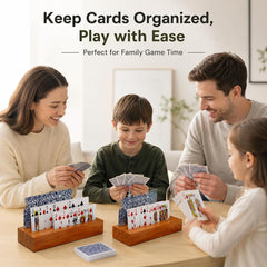 canasta uno and other games card holder wooden design