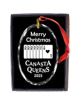 Canasta Queen(s) Crystal Christmas Ornament optical crystal