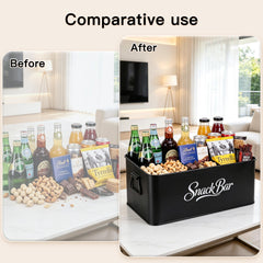 Metal 4 compartments Candco snack bin front view