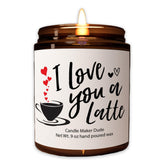 Candle Maker Dude 9oz I Love You a Latte Candle