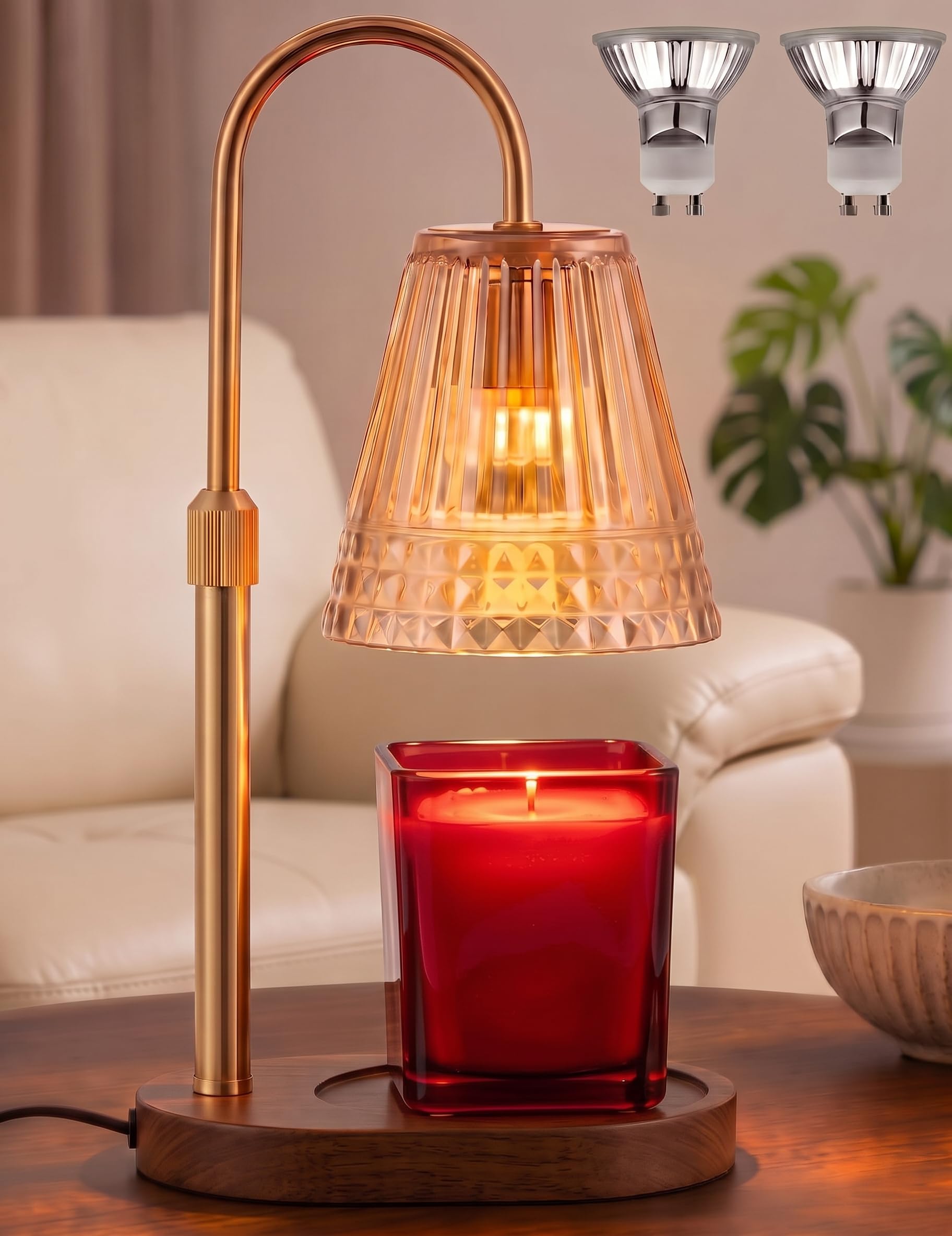 Candle Warmer Lamp with Timer Dimmer adjustable height for jar candles