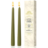 candlestock real bayberry taper candle pair 8 inch front view