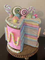 Candy Land FAke Bake sparkly faux cake tree topper decoration