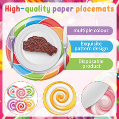 Disposable paper placemats by Hoolerry candy theme