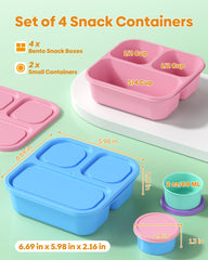 Canfanni 3-compartment bento box with snack containers