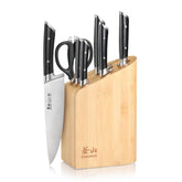 Cangshan RAINIER Series 8piece knife block set bamboo block on counter