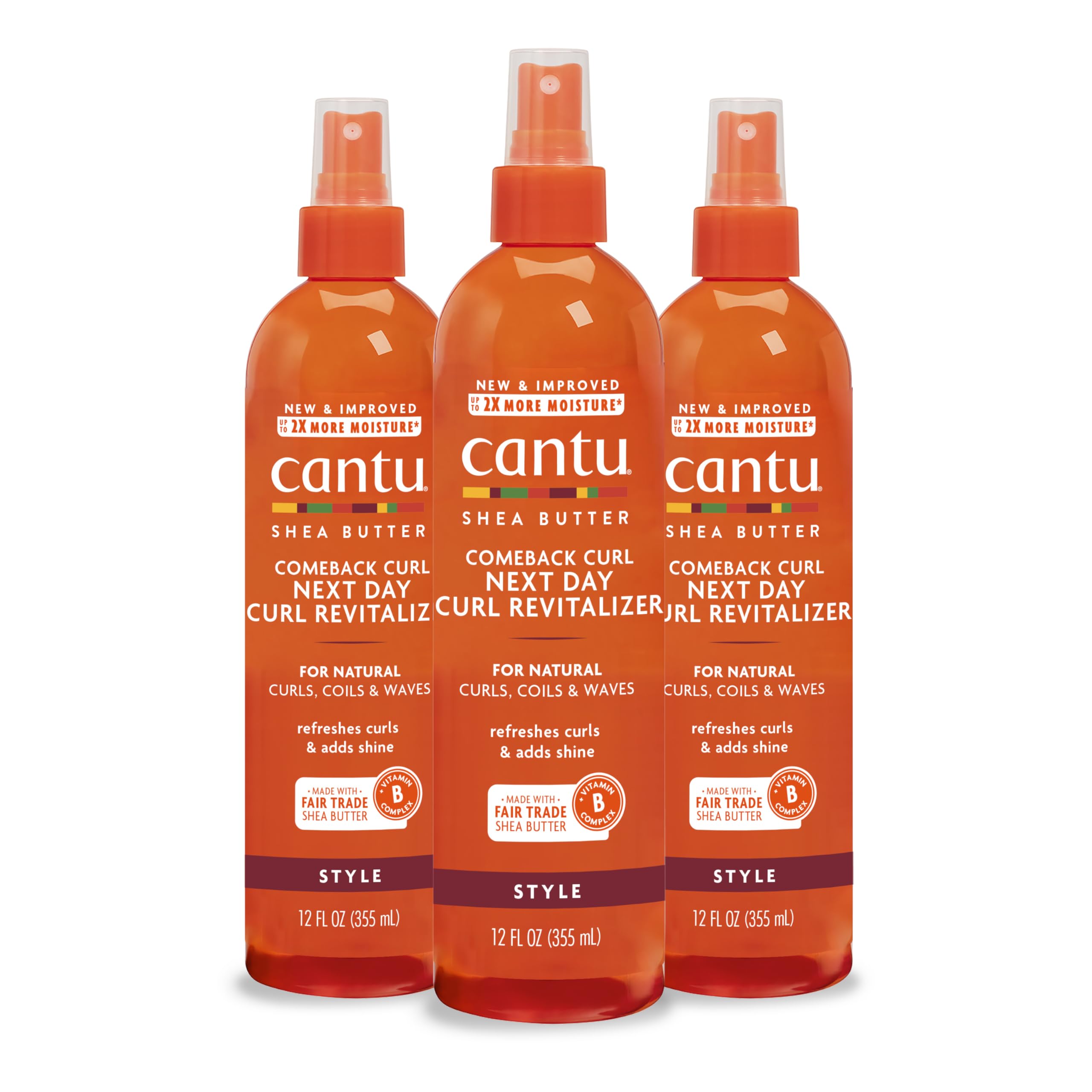 cantu comeback curl next day revitalizer spray bottle with shea butter