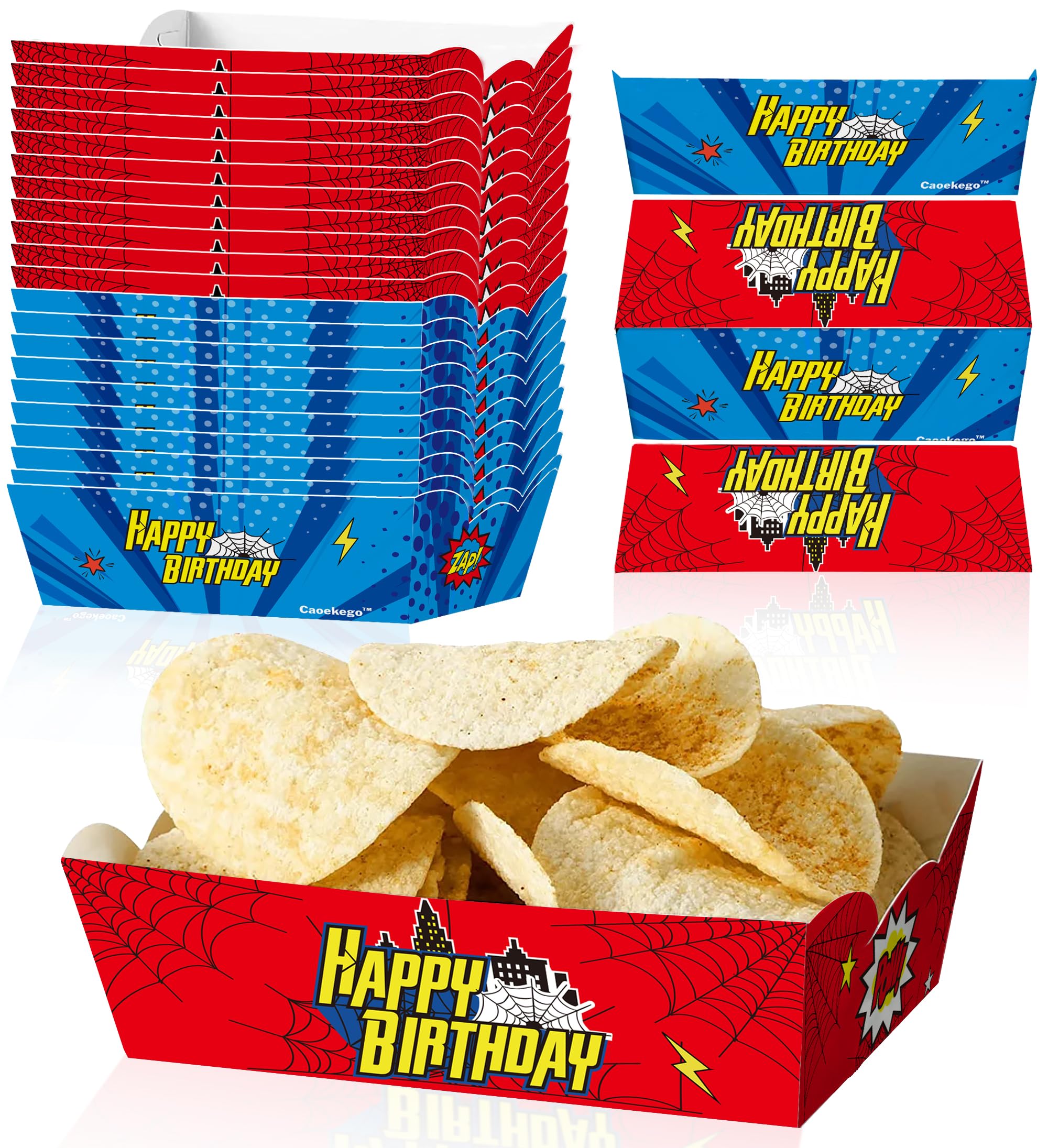 Caoekego spider snack bowls 24 pcs red and blue