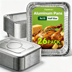 Capeivan aluminum pans with lids 16x9 inch size