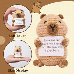 Capybara knitted doll designed for birthday and Christmas