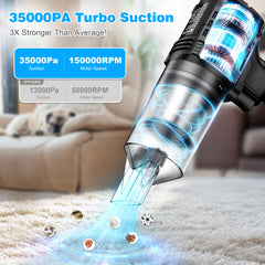 35000PA suction car vacuum interior