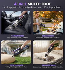 car vacuum 4in1 attachments crevice brush